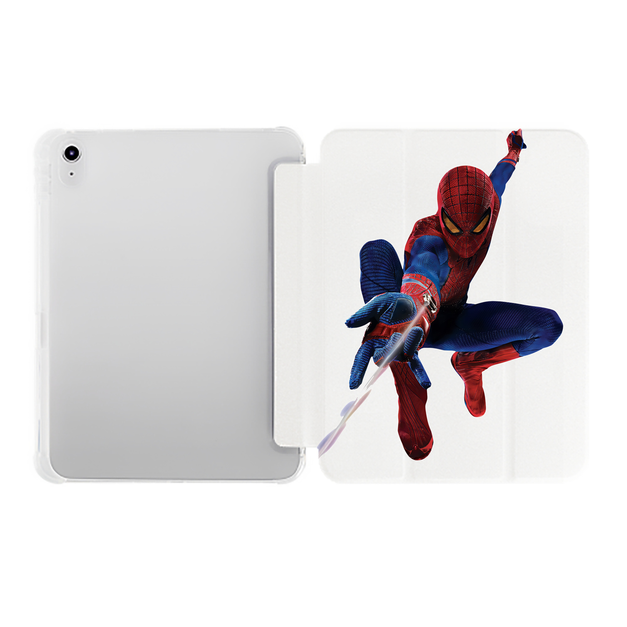 （画像用） Spider Man スパイダーマン IPad ケース ペン収納付き 三つ折りスタンド PUレザー×シリコン 対応機種9.5/10.5/10.9インチ